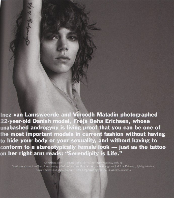 Худая и голая Freja Beha Erichsen